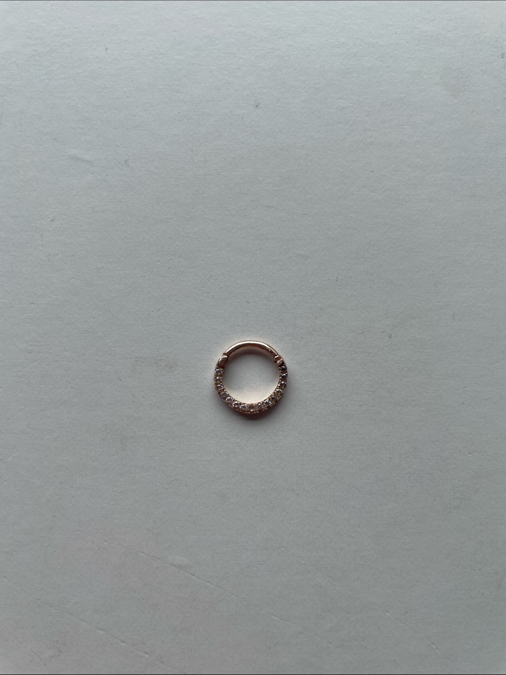 Pavé-Set 14k Rose Gold Clicker with Sparkling Stones